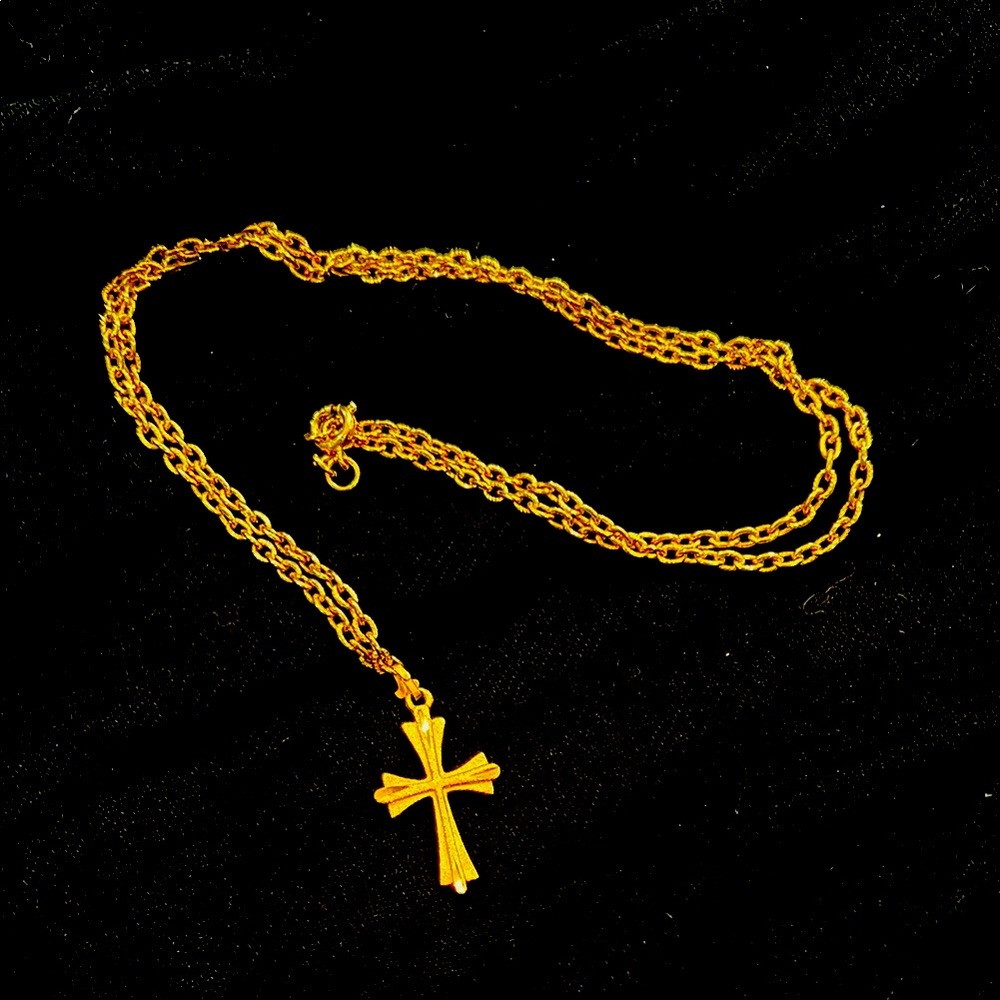 Gold Cross Pendant Necklace